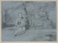L 024a
<br/>
De Heilige Familie en Johannes de Doper als kind
<br/>
<em>Lorrain, Claude (1604/5-1682)</em>